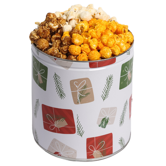 Presents Popcorn Tin - 1 Gallon - 3 Flavors