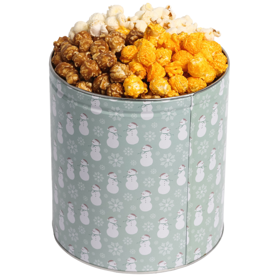 Snowman Popcorn Tin - 1 Gallon - 3 Flavors