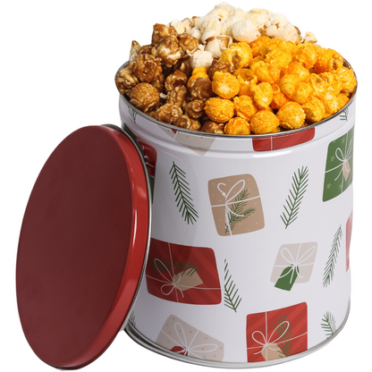 Presents Popcorn Tin - 1 Gallon - 3 Flavors