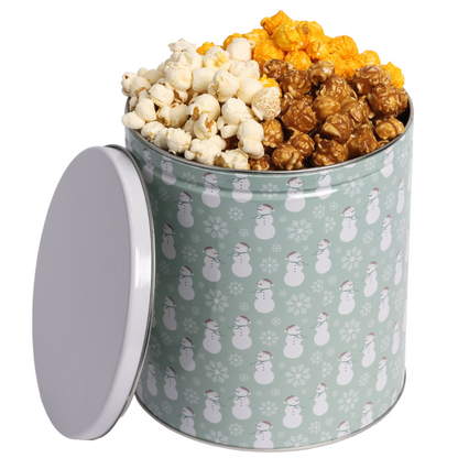 Snowman Popcorn Tin - 1 Gallon - 3 Flavors