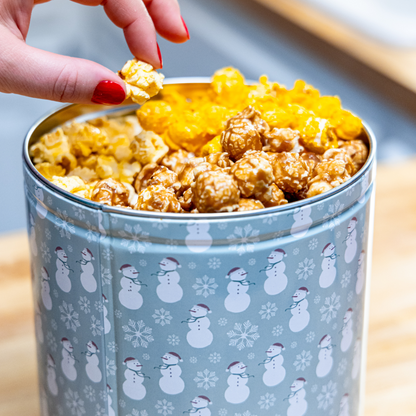 Snowman Popcorn Tin - 1 Gallon - 3 Flavors