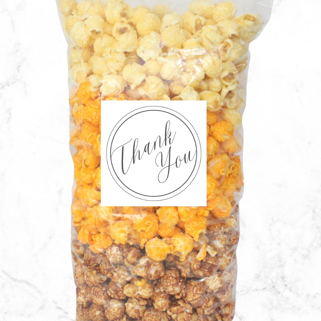 "Thank You" Circle Large Bag Popcorn - www.unclemyronspopcorn.com