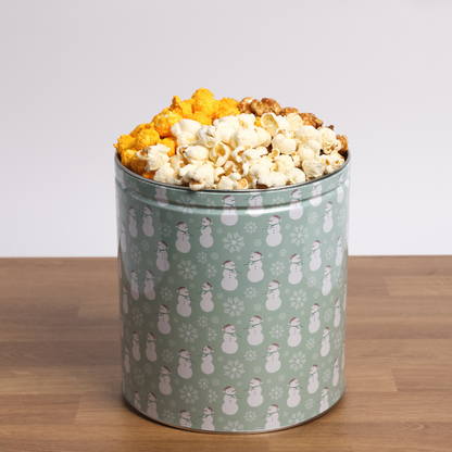 Snowman Popcorn Tin - 1 Gallon - 3 Flavors