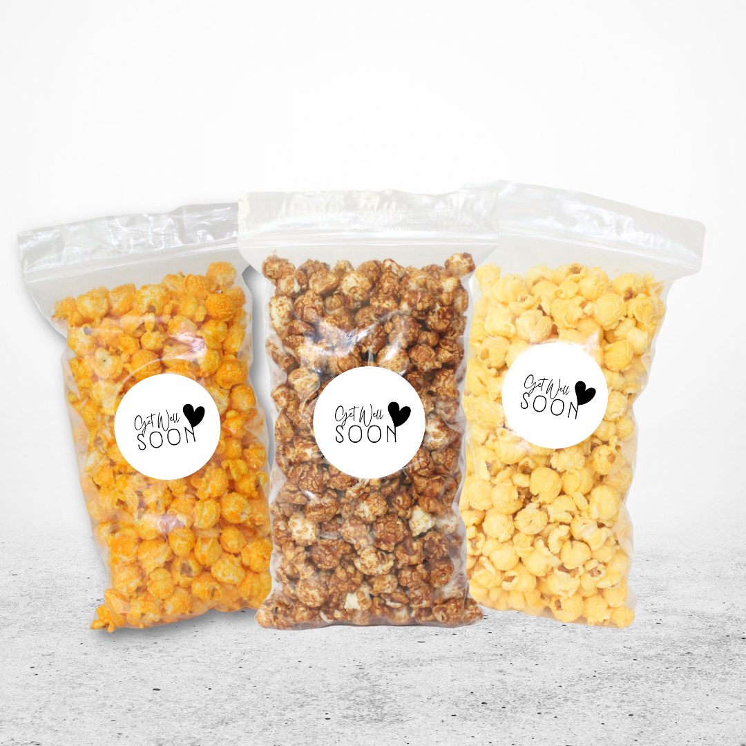 "Get Well Soon" Snack Pack Encouragement Popcorn - www.unclemyronspopcorn.com